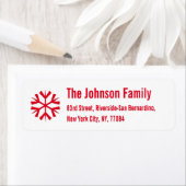 Étiquette do-it-yourself Red Snowflop Noël Holiday Adresse d (En situation)