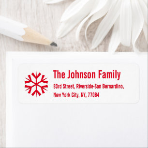 Étiquette do-it-yourself Red Snowflop Noël Holiday Adresse d