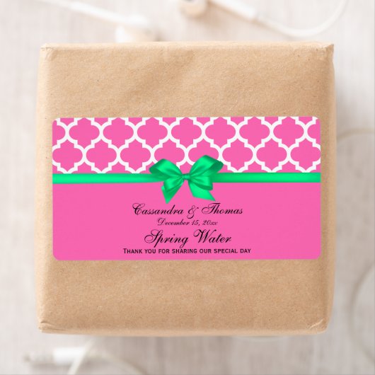 Étiquette do-it-yourself Rose Chaud Blanc Marocain Em Vert R (En situation)