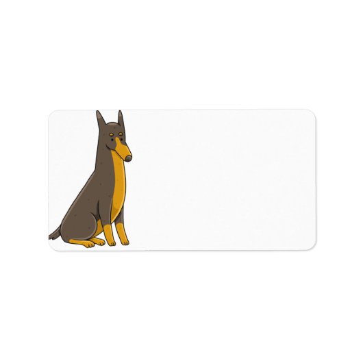 Étiquette Doberman Pinscher Dessin assis (Devant)
