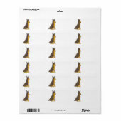 Étiquette Doberman Pinscher Dessin assis (Feuille entière)