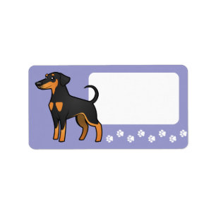 Étiquette Doberman Pinscher (oreilles de disquette)