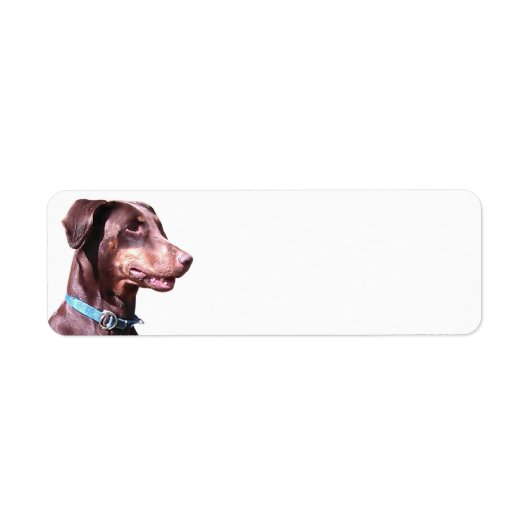 Étiquette Doberman Pinscher Rouge (Devant)