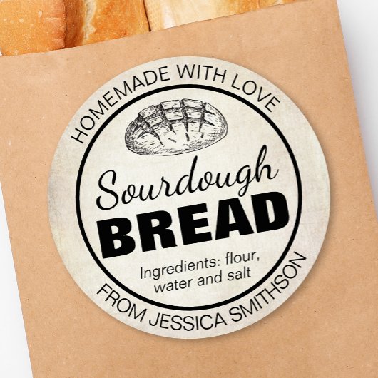 Étiquette d'objets faits maison au levain SD01_01r