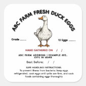 Étiquette d'oeufs de canard fda Indiana (Devant)