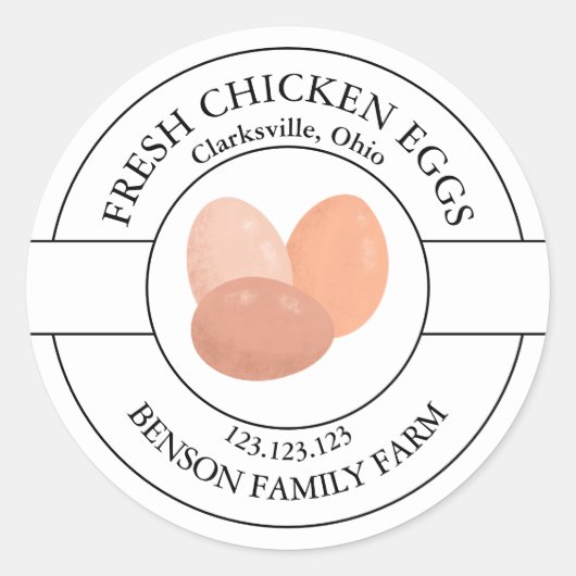 Étiquette d'oeufs de poulet frais (Devant)