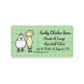 Étiquette d'oeufs de poulets funky (Devant)