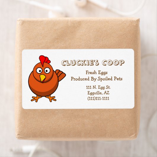 Étiquette d'oeufs Red Hen (En situation)