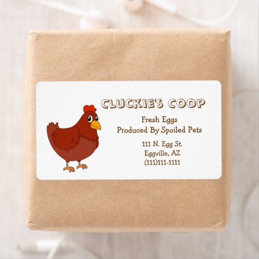 Étiquette d'oeufs Red Hen (En situation)