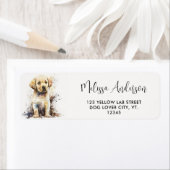 Étiquette Dog Labrador Retriever mignonne Puppy Adresse de r (En situation)