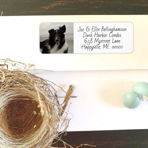 Étiquette Dog Photo Template Return Address Label