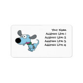 Étiquette Doggie Bleue Cute (Devant)