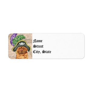 Étiquette Dogue de Bordeaux Pirate Label