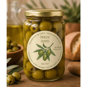 Étiquette d'olives marinées maison personnalisée