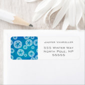 Étiquette Dollar de sable blanc et Motif bleu (En situation)