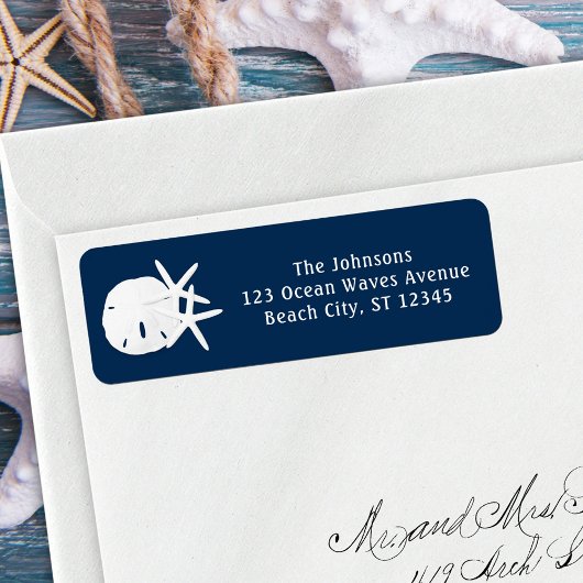 Étiquette Dollar de sable de Starfish Marine bleu