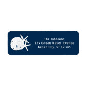 Étiquette Dollar de sable de Starfish Marine bleu (Devant)
