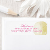 Étiquette Dollar de sable jaune rose personnalisé (En situation)