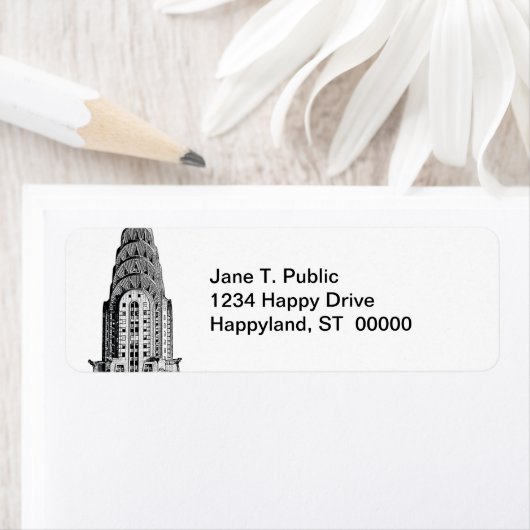 Étiquette Dôme du bâtiment Chrysler (En situation)