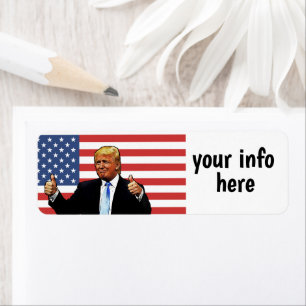 Étiquette DONALD TRUMP patriotique Adresse de retour Étiquet