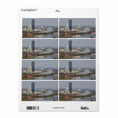 Étiquette Donaucity, Vienne Autriche (Feuille entière)