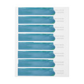 Étiquette d'onde mariage d'aquarelle bleu gras (Feuille)