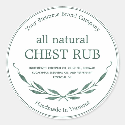 Étiquette d'onguent de salade d'eucalyptus moderne (Devant)