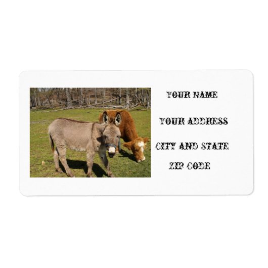 Étiquette Donkey And Cow Shipping Labels (Devant)