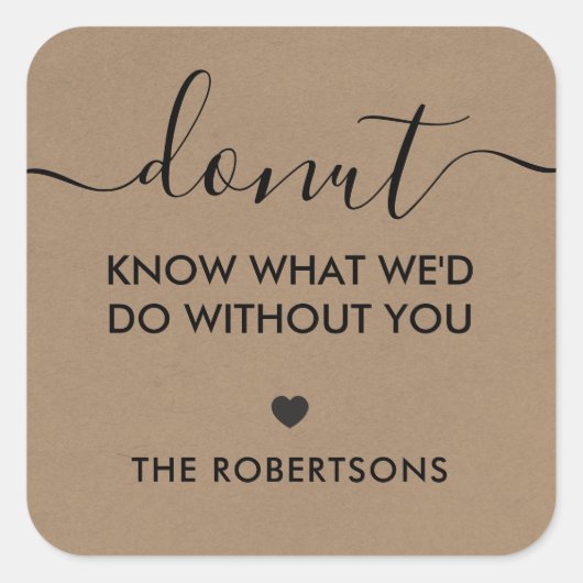 Étiquette Donut Know What We'd Do Without You, Kra (Devant)