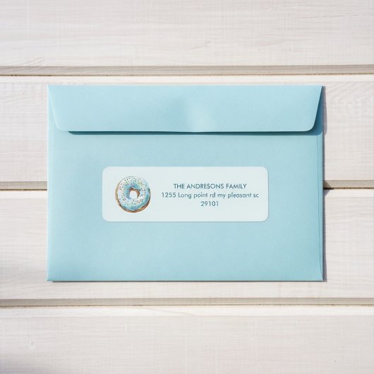 Étiquette Donut Return Address Labels | Donut Theme Birthday