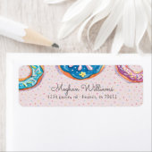 Étiquette Donuts Et Saupoudrer Pink Script Adresse de retour (En situation)