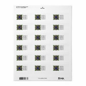 Étiquette Doodle de noeud celtique bleu vert (Feuille entière)