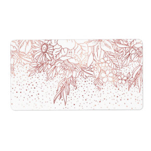 Étiquette Doodles et confettis floraux dessinés à la main