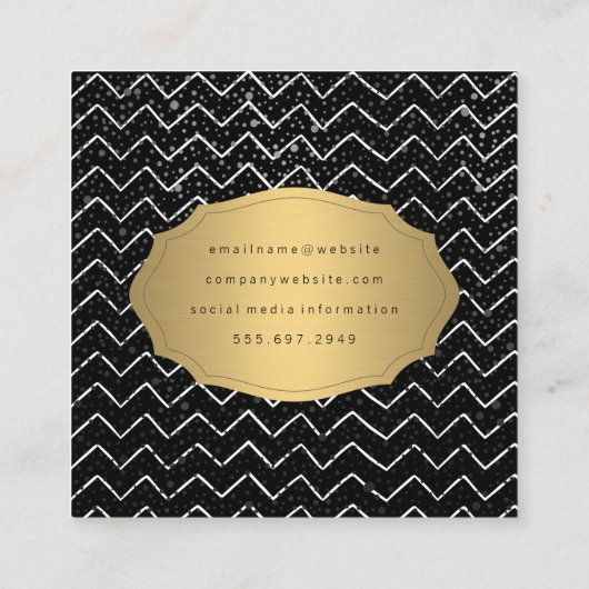 Étiquette d'or avec Motif Chevron à point métalliq (Dos)