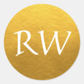 Étiquette d'or initial du Monogramme de script chi (Devant)