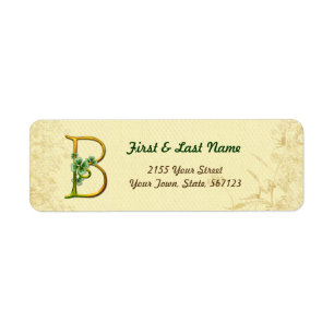 Étiquette d'or irlandais Monogramme B