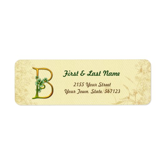 Étiquette d'or irlandais Monogramme B (Devant)