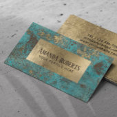 Étiquette d'or turquoise élégant