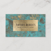 Étiquette d'or turquoise élégant (Devant)