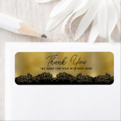 Étiquette dorada con flores de gracias personalizada (En situation)