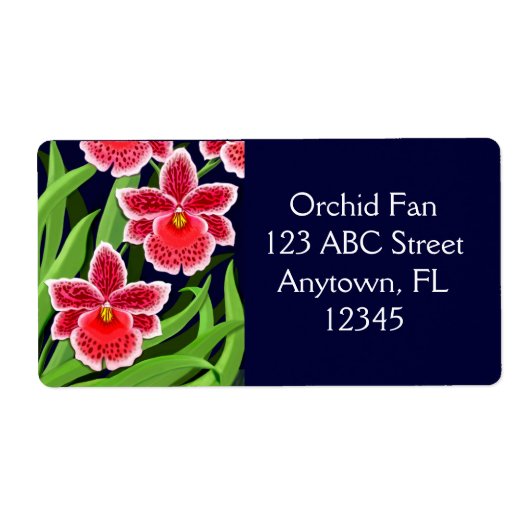 Étiquette d'orchidées Odontoglossum exotiques (Devant)