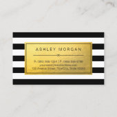 Étiquette doré classique avec bandes blanches noir (Dos)