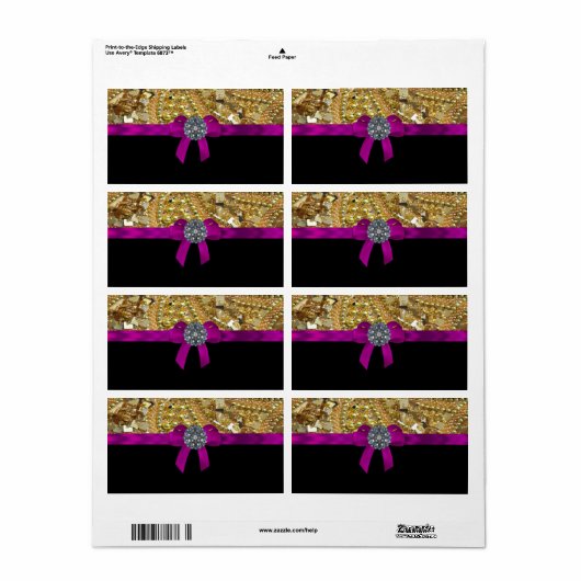 Étiquette Doré et noir (Feuille entière)