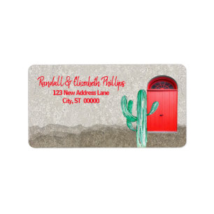 Étiquette Dos rouge du sud-ouest de stuc de cactus de