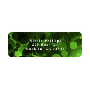 Étiquette Dots verts et noirs Moderne Chic Party Invitation