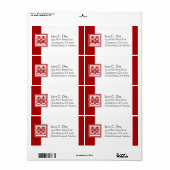 Étiquette Double Bonheur rouge foncé - Carré (Feuille entière)