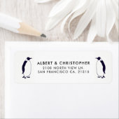 Étiquette Double Penguins Funny Référence | Adresse de retou (En situation)