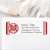 Étiquette Double Rouge foncé Bonheur - Fancy (En situation)