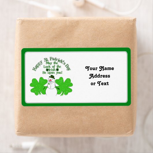 Étiquette Doublement Lucky Snowman (En situation)