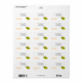Étiquette Douce Baby Shower Jaune Bumble Bee (Feuille entière)